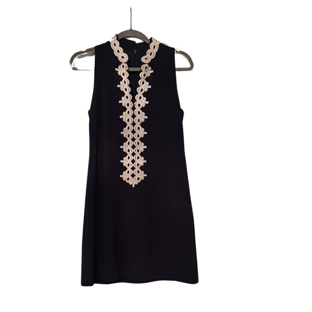 Lilly Pulitzer Navy and White Embellished Mini Dress